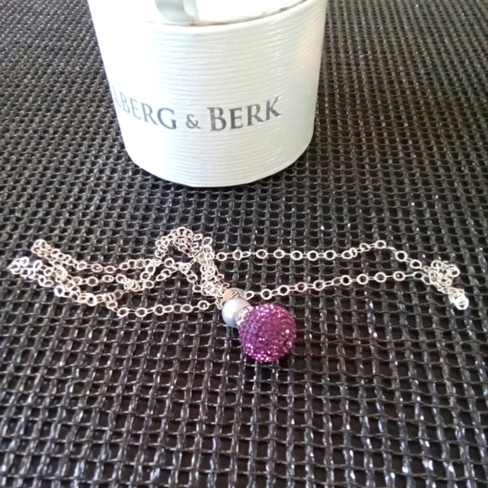 Hillberg & Berk Sparkle Ball Long Necklace 18 Inch Ball